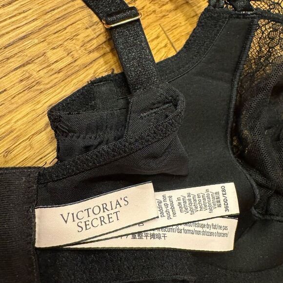 NWOT (36DD) Victoria’s Secret Dream Angels Push-Up Without Padding Bra - Black L - Picture 2 of 4